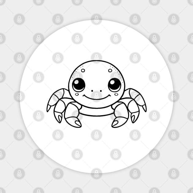 Cute Baby Crab Animal Outline Magnet by Zenflow